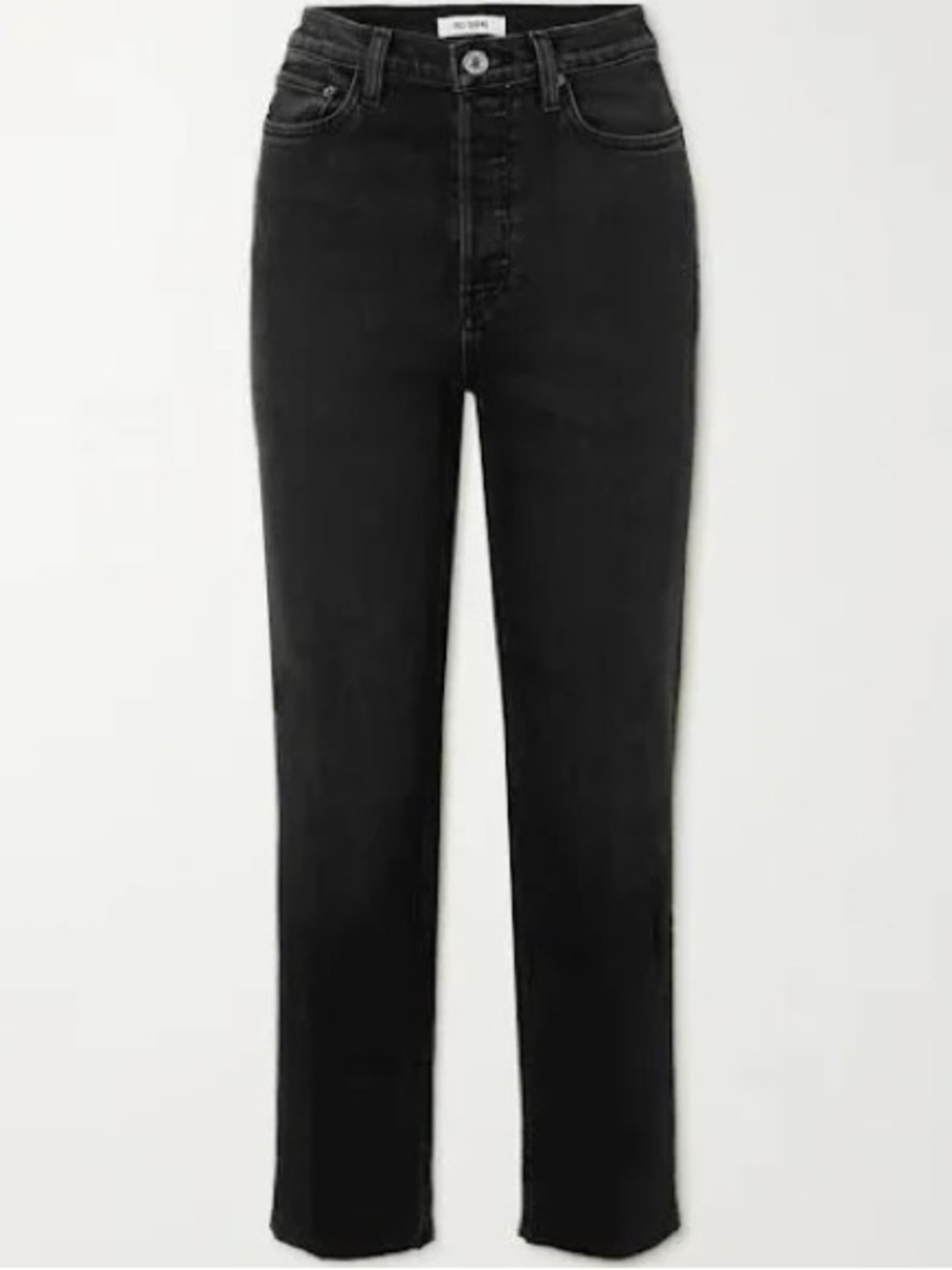 Re/Done Black High-Rise Straight Jeans